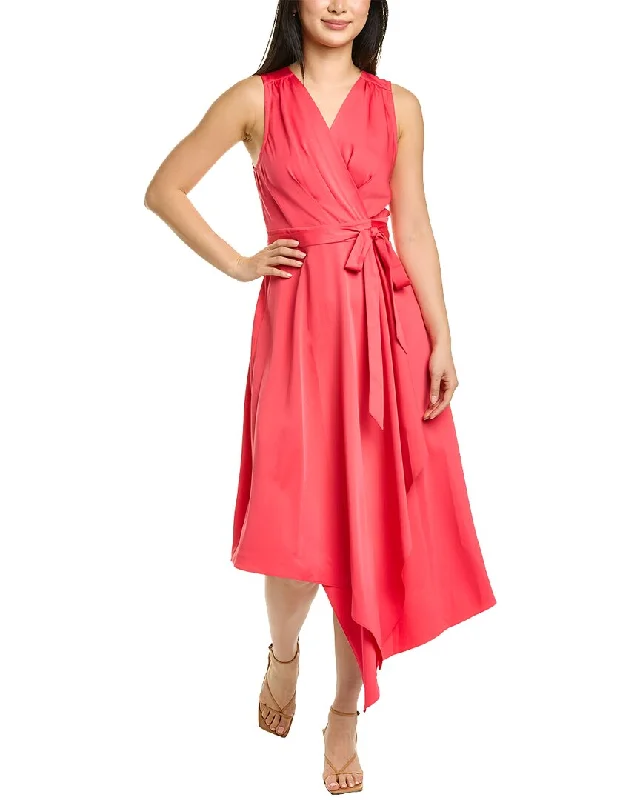 BCBGMAXAZRIA Wrap Midi Dress Comfortable Button Front Midi Dress