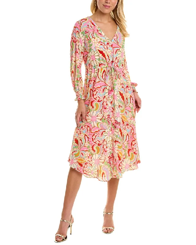 Donna Morgan Midi Dress Comfortable Floral Print Midi Dress