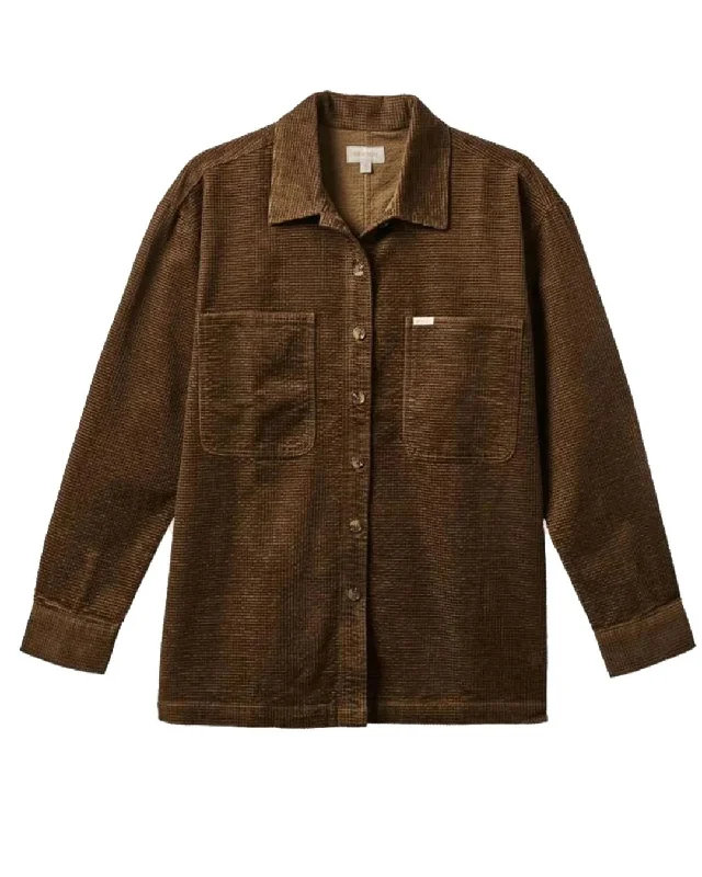 Dundee Corduroy Overshirt Elegant Longline Short Shirt