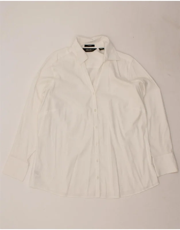 EDDIE BAUER Womens Shirt UK 18 XL White Cotton Stylish Casual Short Tee