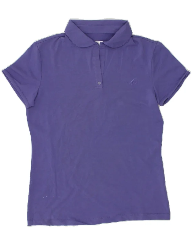 LOTTO Womens Polo Shirt UK 18 XL Purple Cotton Casual Loose Short Sleeve