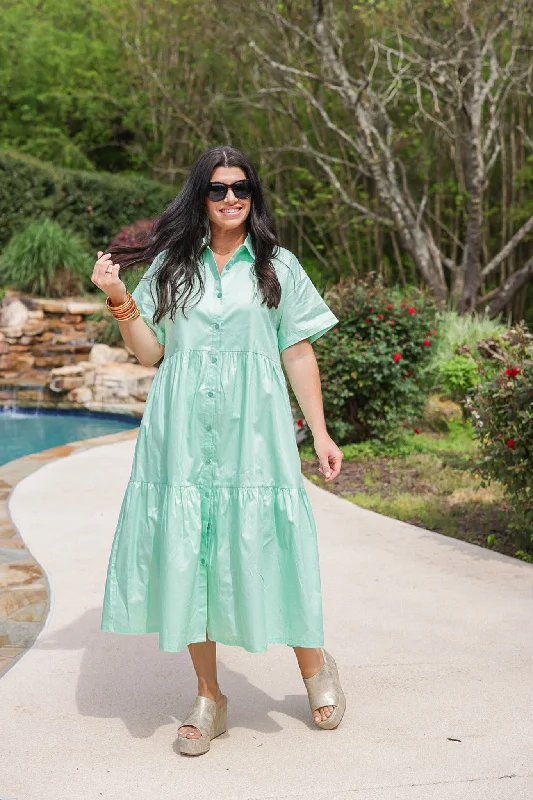 Choosing Happiness Mint Midi Dress Stylish Vintage Midi Dress