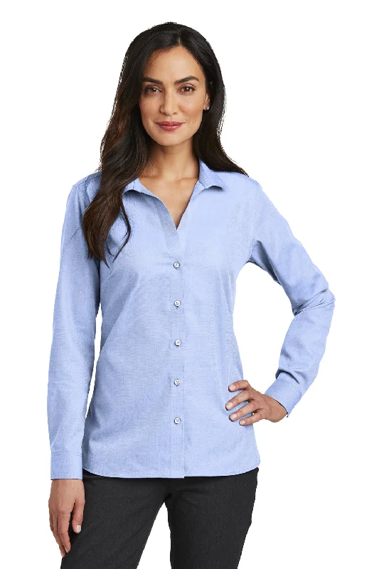 Red House Womens Nailhead Wrinkle Resistant Long Sleeve Button Down Shirt - Blue Pearl - Closeout Cozy Linen Short Shirt