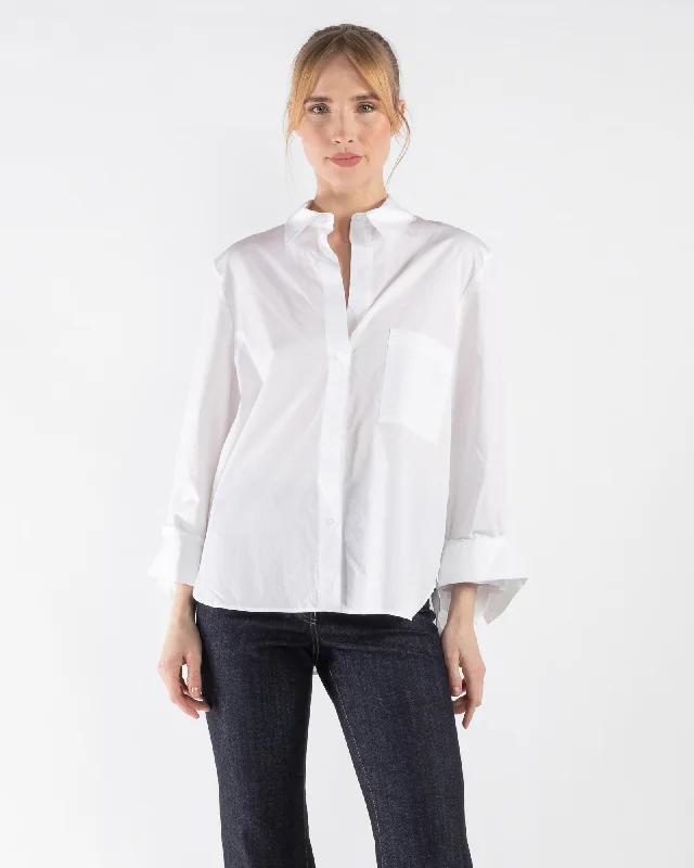 New Morning After Shirt Chic Button-Up Short Shirt