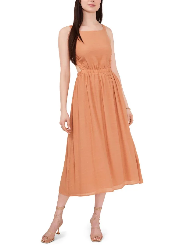 Womens Cut-Out Tea-Length Midi Dress Fashionable Fitted Midi Dress