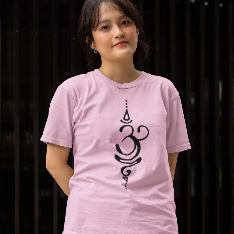 Om Yoga Round Neck Half Sleeve Classic T-Shirt Hooded Caped Shawl Collar