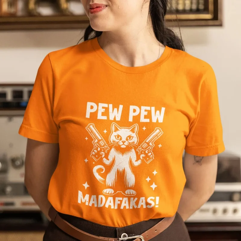 Pew Pew Madafakas Round Neck Half Sleeve Classic T-Shirt Elegant Classic Vintage