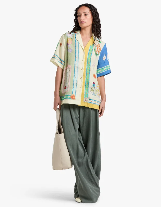 Elixir Shirt - Multi Elegant Button-Down Short Shirt