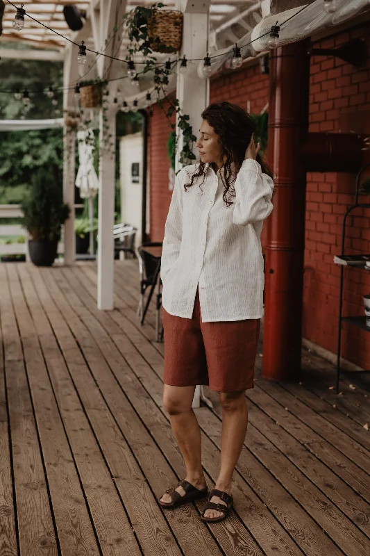 Nordkapp Classic Linen Shirt Relaxed Fit Short Blouse