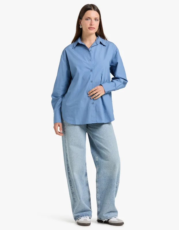Everday Poplin Shirt - Infinity Cozy Printed Short Shirt