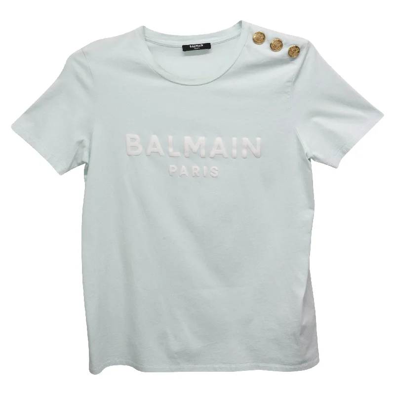 Balmain T-Shirt - Women's M Spandex Blend Rayon Blend Denim Blend