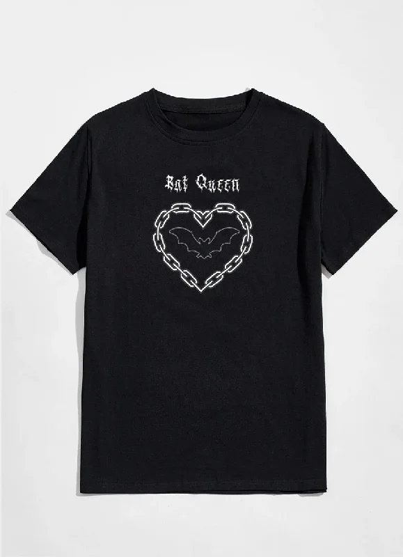 Bat Queen Women's Graphic T-Shirt Seamless Knitted Crochet