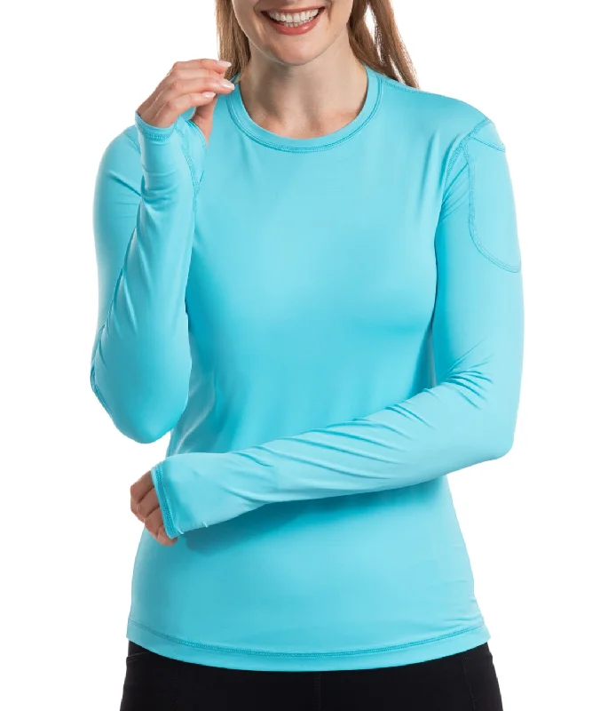 BloqUV Women's UPF 50+ Sun Protection Long Sleeve Sun Shirt 24/7 Top Classic V-Neck Short Shirt BloqUV Women's UPF 50+ Sun Protection Long Sleeve Sun Shirt 24/7 Top Classic V-Neck Short Shirt