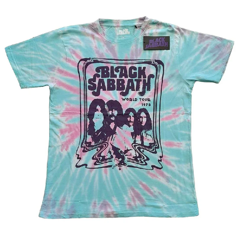 Black Sabbath | Official Band T-Shirt | World Tour '78 (Dip-Dye) Print Jacquard Patchwork