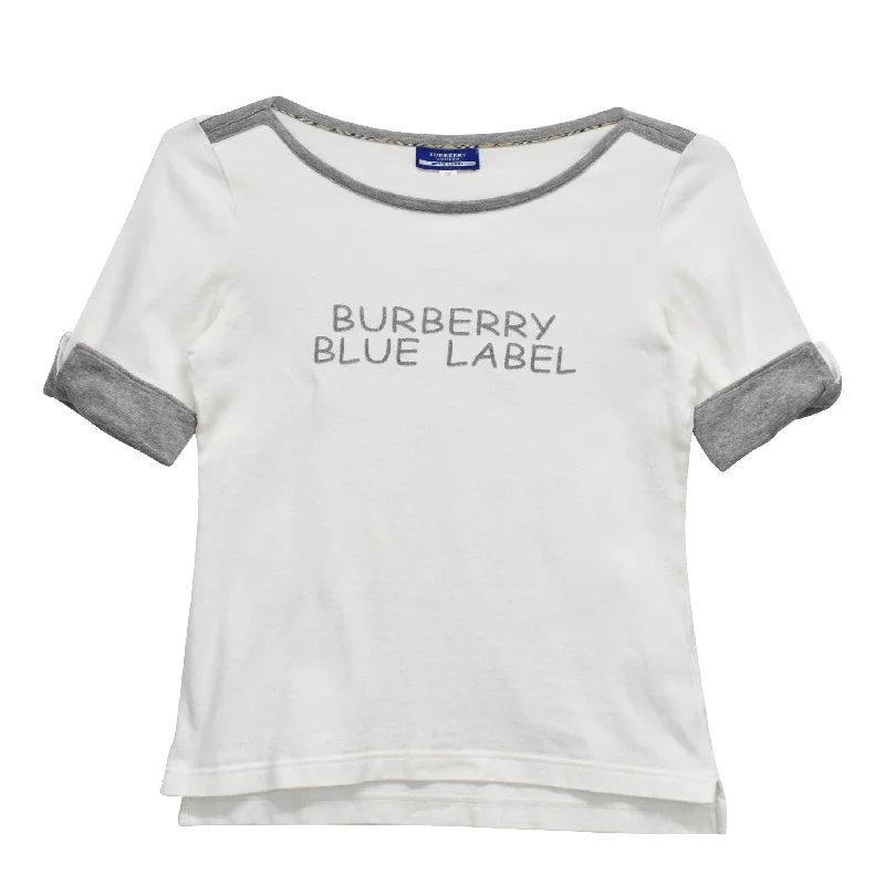 Burberry Blue Label T-Shirt - Women's 38 Striped Floral Plaid