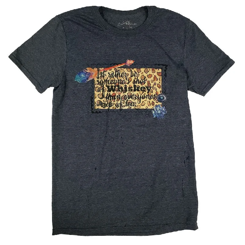 Catchfly Shot Of Whiskey Heather Navy Womens Tee Wool Fabric Cashmere Fabric Tweed Fabric