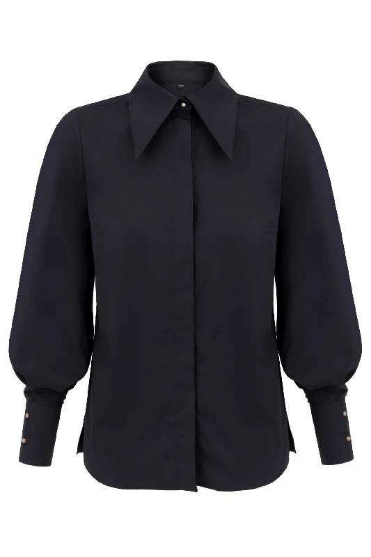 Charlotte Shirt Black Stylish Round Neck Shirt