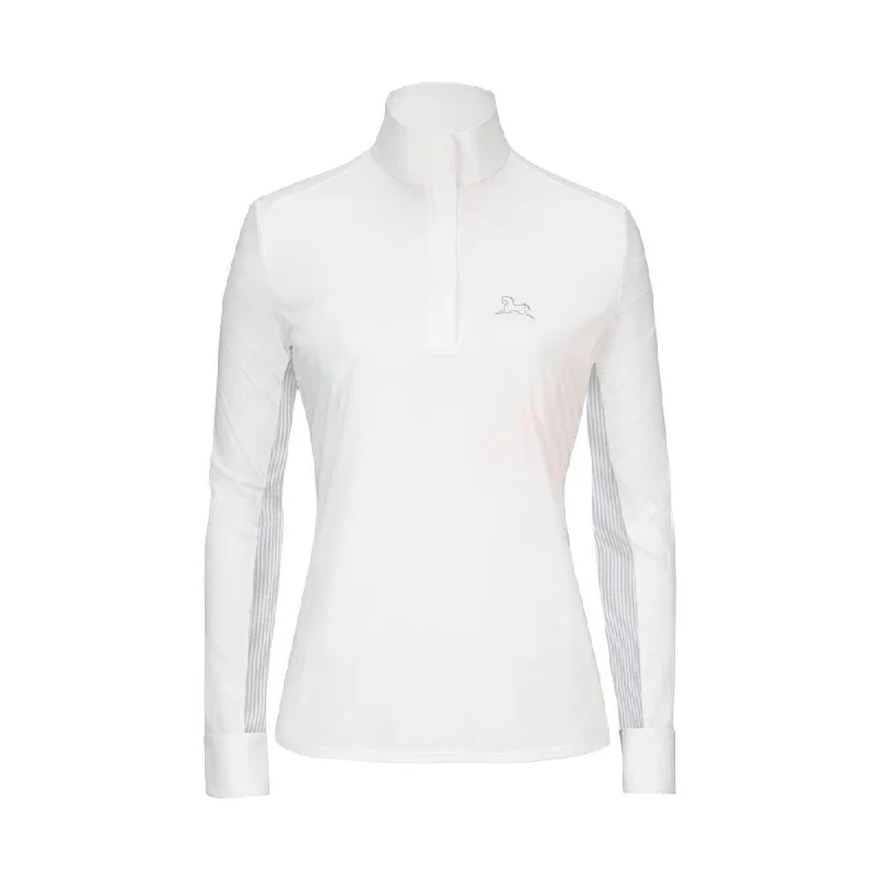 RJ Classics- Carly Show Shirt (White Stripe) Cozy Plain Short Sleeve
