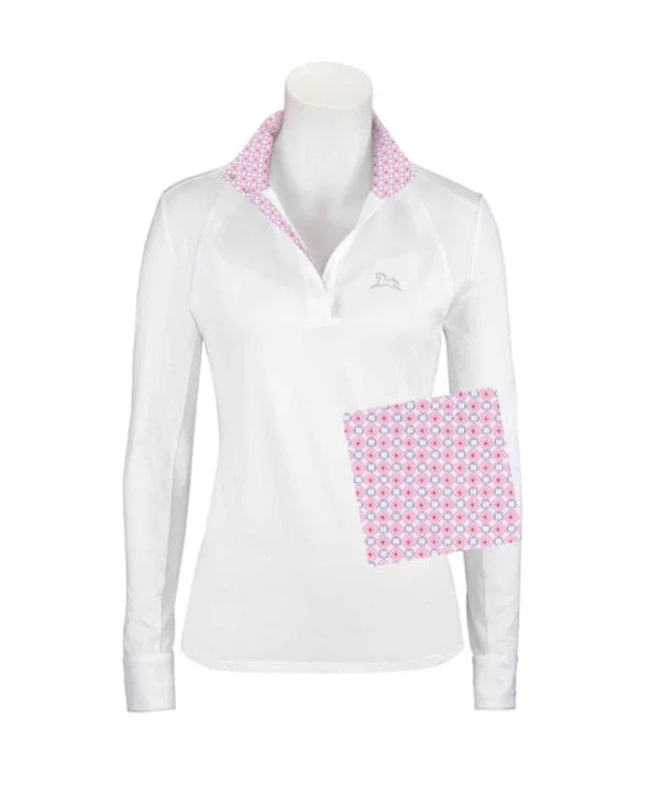 RJ Classics- Maddie Show Shirt (Pink Geo) Stylish Split-Hem Short Shirt