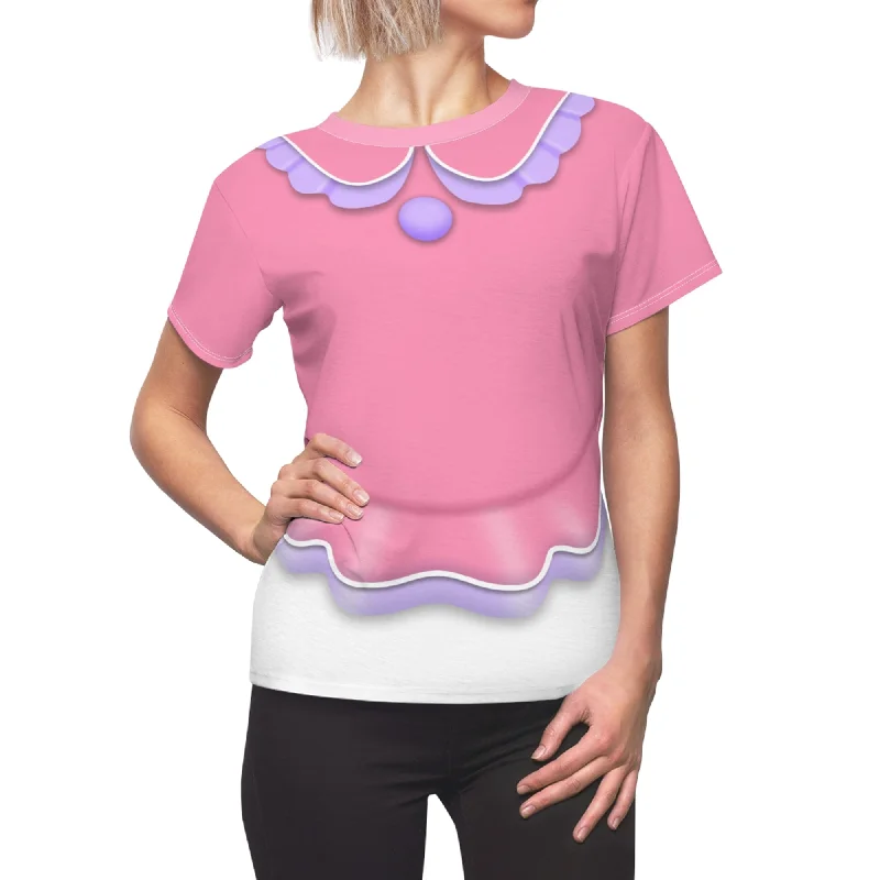 Daisy Duck Disneyland Women's Shirt, Mickey Costume Relaxed Fit Short Blouse