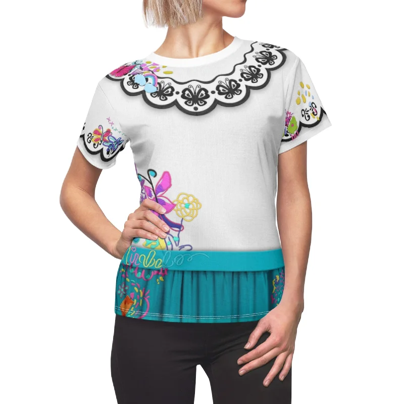 Disney Encanto Women's Shirt, Mirabel Madrigal Cosplay Costume Fashionable Short Sleeve Shirt