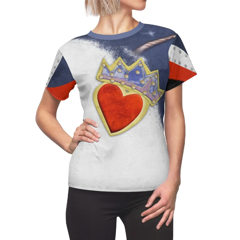 Evie Heart Women's Shirt, Descendants 2 Costume Classic Denim Short Sleeve