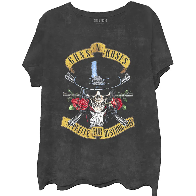 Guns N' Roses | Official Band T-shirt | Appetite Washed (Dip-Dye/Mineral Wash) Front Pockets Side Pockets Patch Pockets