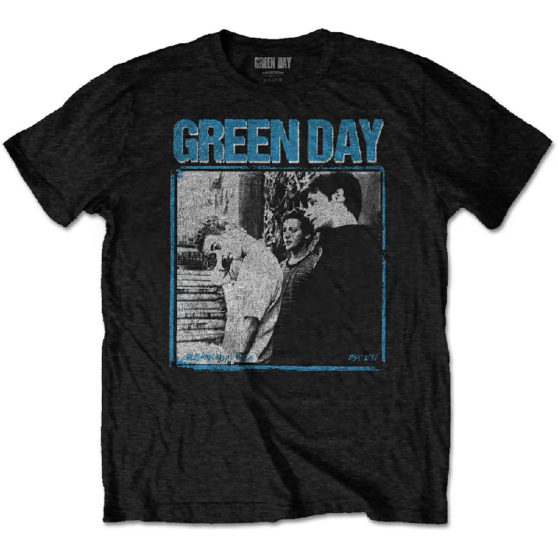 Green Day | Official Band T-shirt | Photo Block Collared T-Shirt Boat Neck A-Line