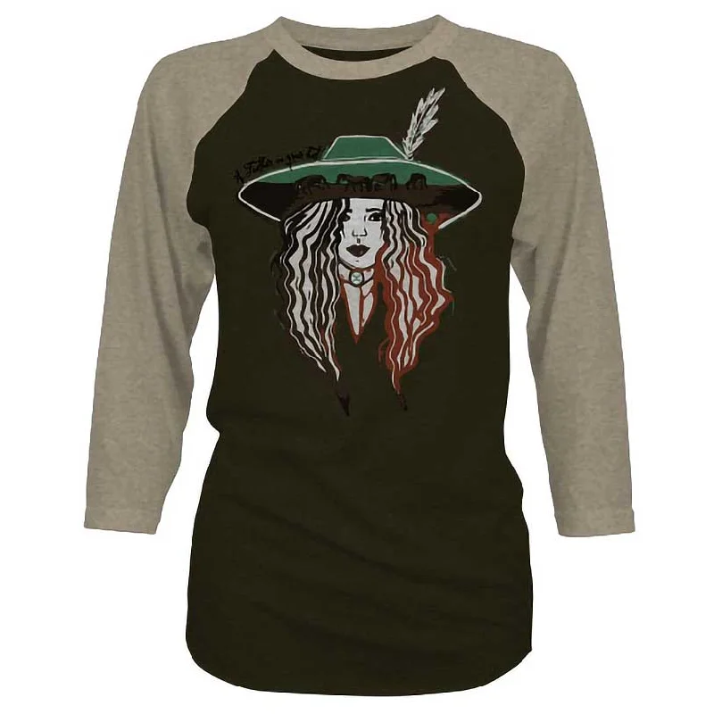 Hooey Women's Feather Hat Graphic T-Shirt Oversized T-Shirt Spandex breathable