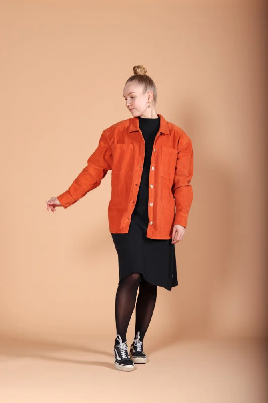 Kalena Shirt Rust Chic Silk Short Sleeve Shirt