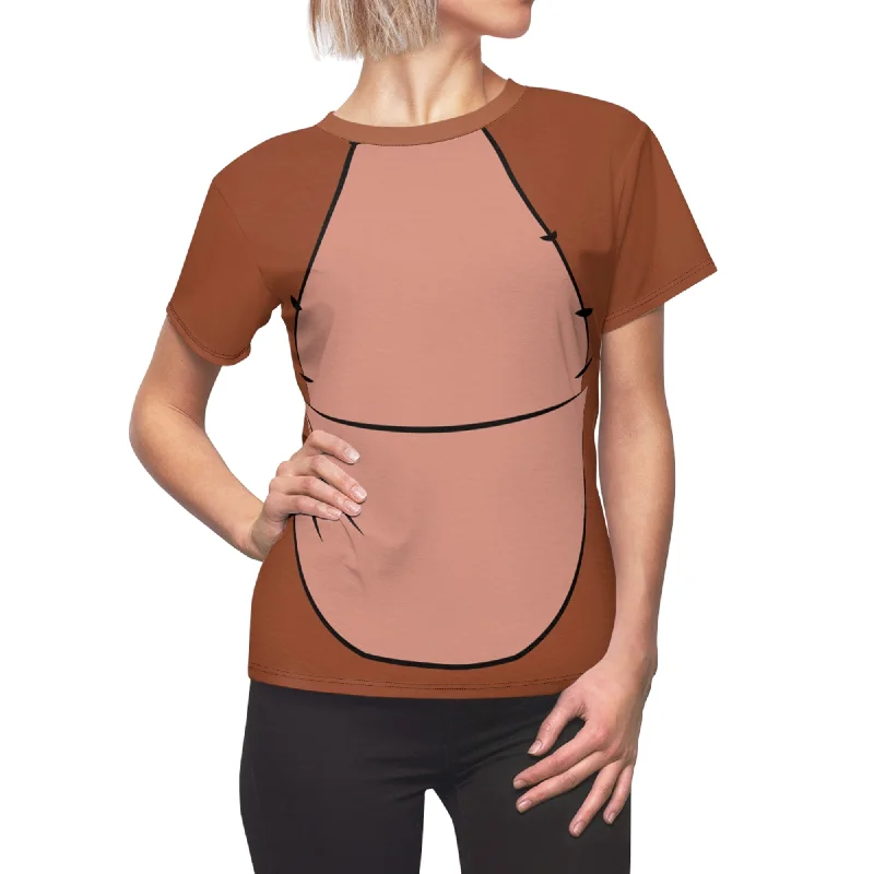 Kanga Women Shirt, Winnie the Pooh Costume Trendy Tie-Front Short Shirt