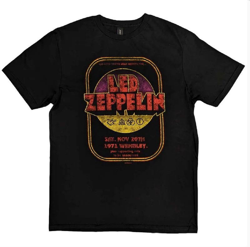 Led Zeppelin | Official Band T-shirt | 1971 Wembley Ribbed T-Shirt High Neck Heavyweight