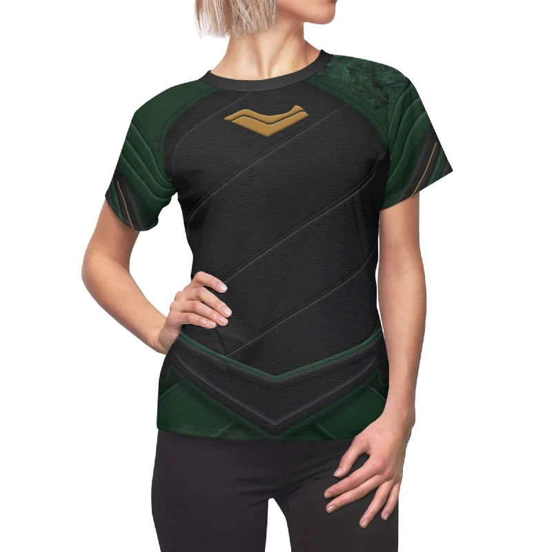 Loki Womens Shirt, Thor Ragnarok Costume Soft Flowing Short Shirt