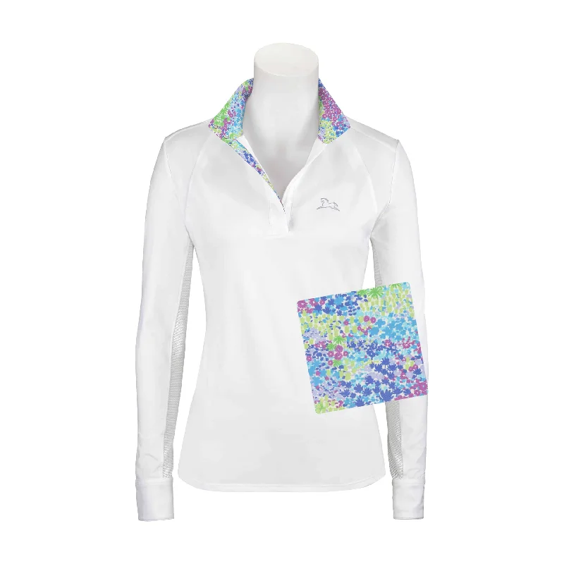 RJ Classics- Maddie Show Shirt (Preppy Floral) Soft Silk Short Sleeve