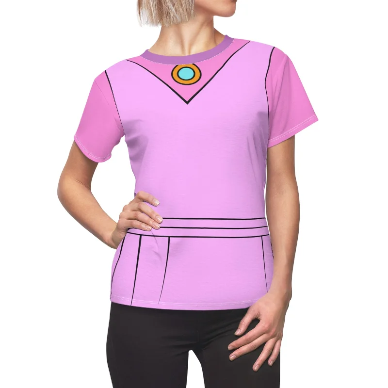 Maid Marian Outfit Women's Shirt, Robin Hood Costume Cozy Striped Short Sleeve