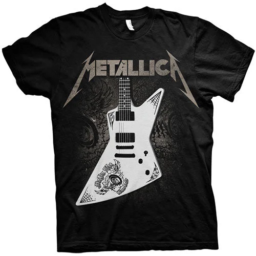 Metallica | Official Band T-Shirt | Papa Het Guitar Notch Collar Peter Pan Collar Cowl Neck