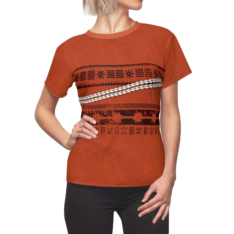 Moana Women Shirt, Moana Costume Classic Solid Short Shirt