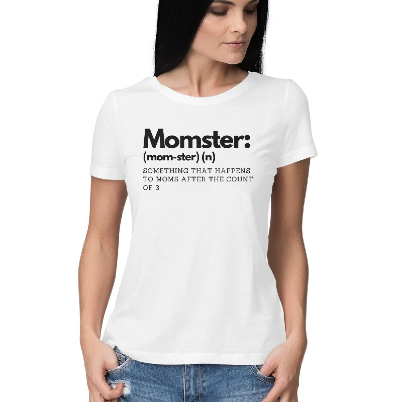 Momster - Mom T-shirt Print Jacquard Patchwork