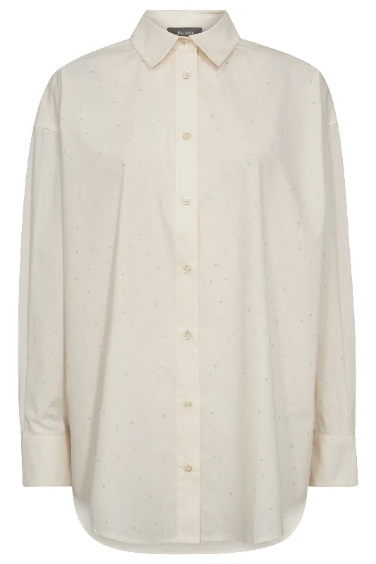 Mos Mosh 167240 Ecru Cream Danika Rhin Shirt Casual Cotton Short Shirt