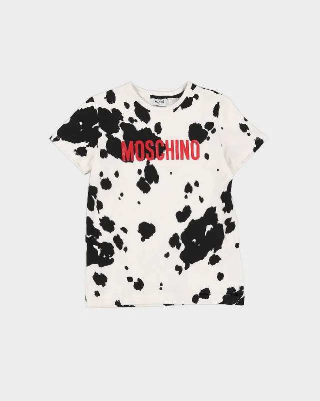 Moschino Teen White Patterned T-shirt - XS Seamless Knitted Crochet