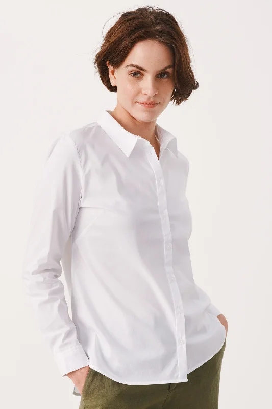 Part Two 30301085 BiminiPW Shirt Bright White Cozy Printed Short Shirt