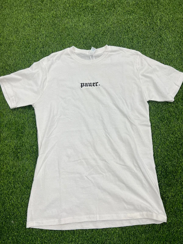 Pauer Old English Shirt Cozy Knit Short Sleeve Top