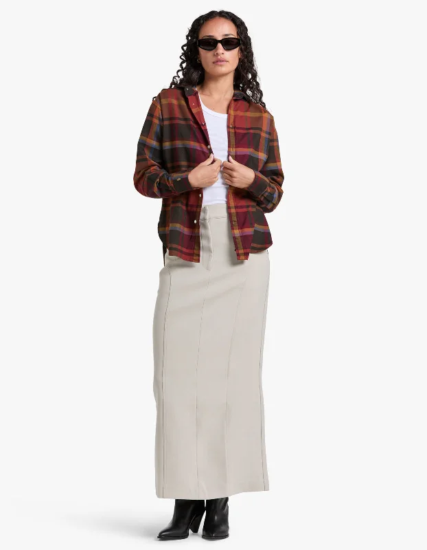 Ramsey L/S Button Front Shirt - 1478 Red Multi Fall Plaid Relaxed Fit Short Sleeve Top Ramsey L/S Button Front Shirt - 1478 Red Multi Fall Plaid Relaxed Fit Short Sleeve Top