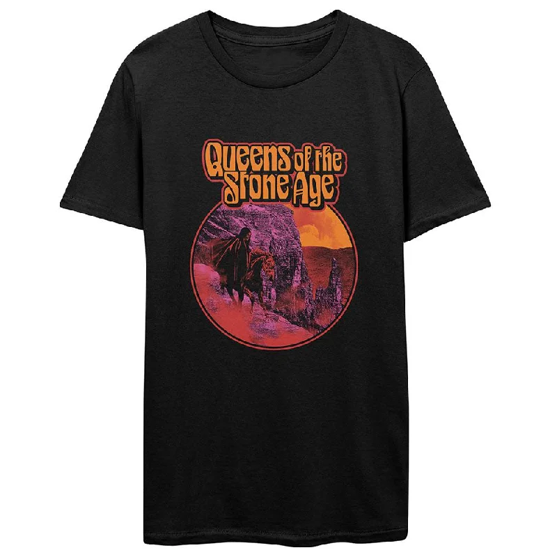 Queens Of The Stone Age T-Shirt: Hell Ride Striped Floral Plaid