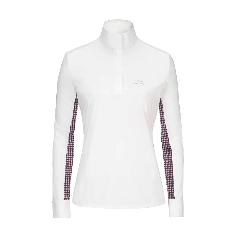 RJ Classics- Carly Show Shirt (Wine Houndstooth) Comfortable Flowing Short Sleeve