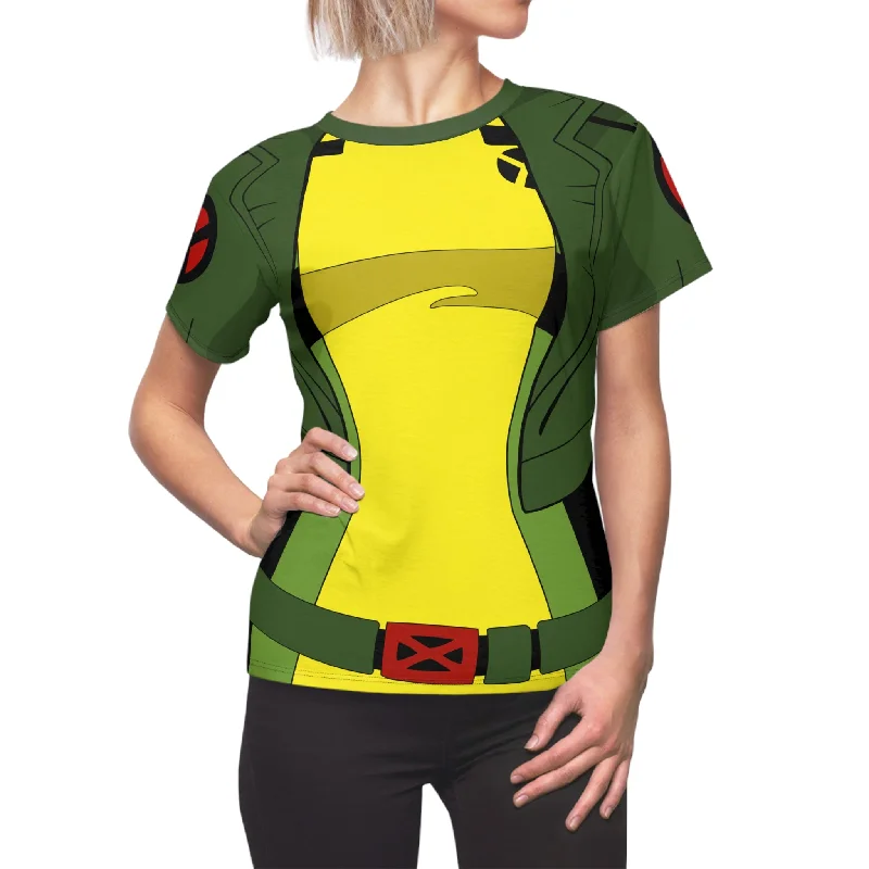 Rogue Women's Shirt, X-Men 1997 Costume Stylish Short Sleeve Polo