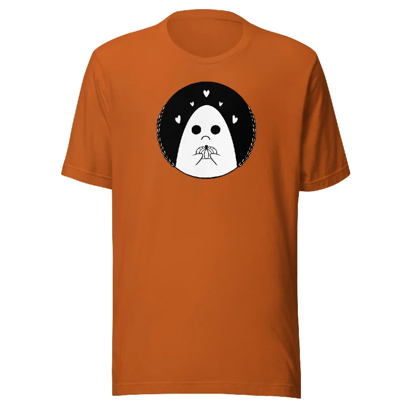 Sad Ghost Loves Halloween Unisex t-shirt Seamless Knitted Crochet