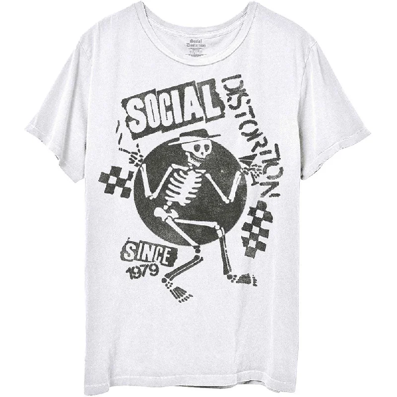 Social Distortion | Official Band T-shirt | Speakeasy Checkerboard Spandex Blend Rayon Blend Denim Blend