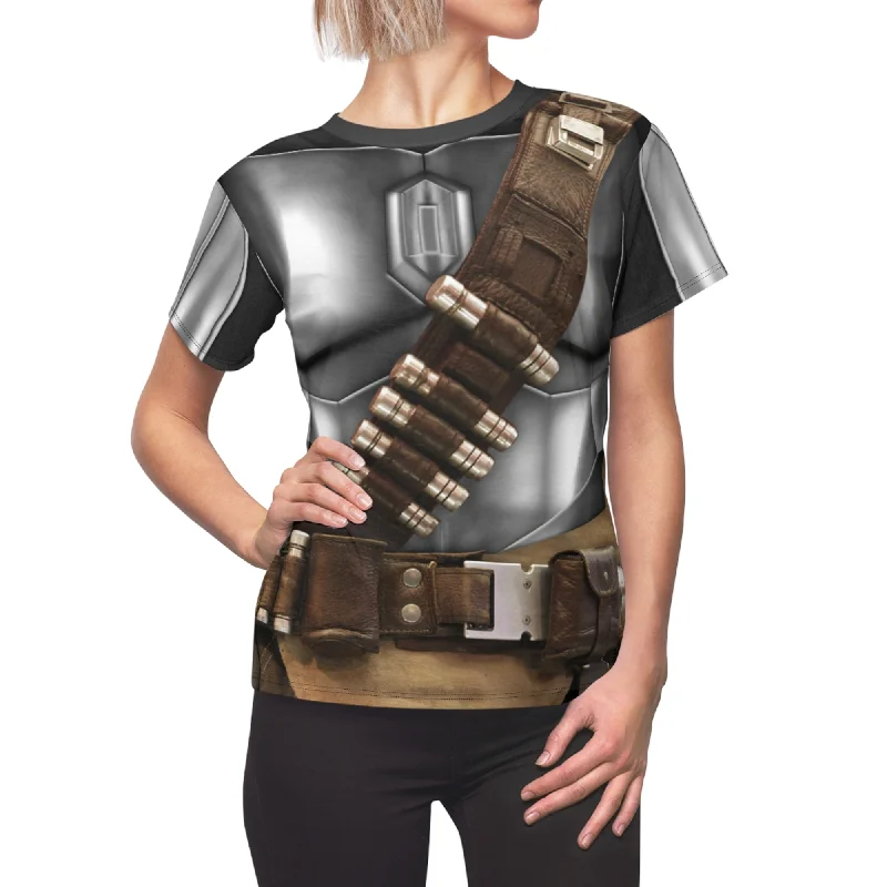 Steel Mandalorian Armor Women's Shirt Cozy Loose Fit Short Sleeve