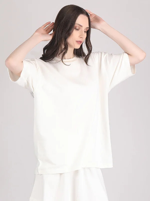 summer t shirts - Oversized for women Relaxed Cotton Short Blouse